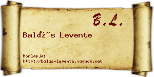 Balás Levente névjegykártya